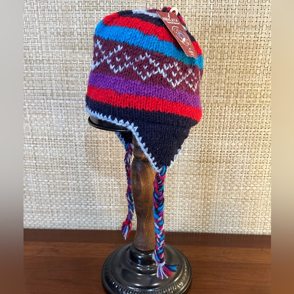 🌟HP🌟Himalayan Trapper Hat 100% Purple Wool Handcraft Collection D&Y Nepal OSFM - Picture 3 of 9